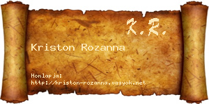 Kriston Rozanna névjegykártya